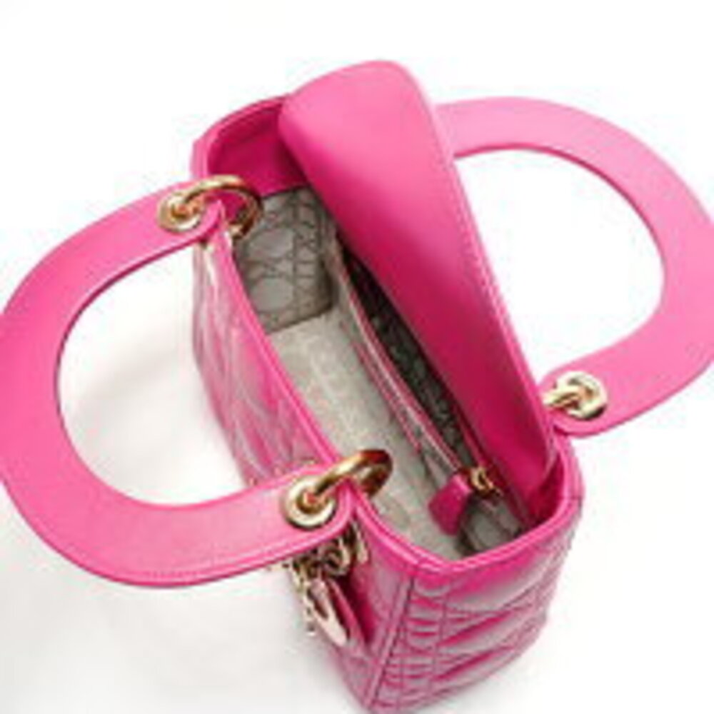 Christian Dior Lady Lambskin Shoulder Bag Pink - Picture 11 of 13